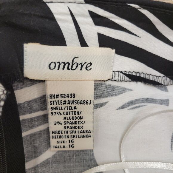 Black and White Hawaiian Print Halter Dress Size 16 by ombre - Picture 3 of 3